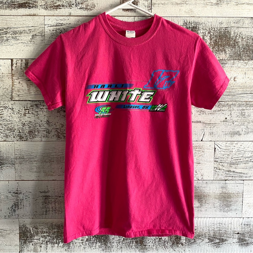 Harli White Sprint Car Graphic Gildan Tee Size Small